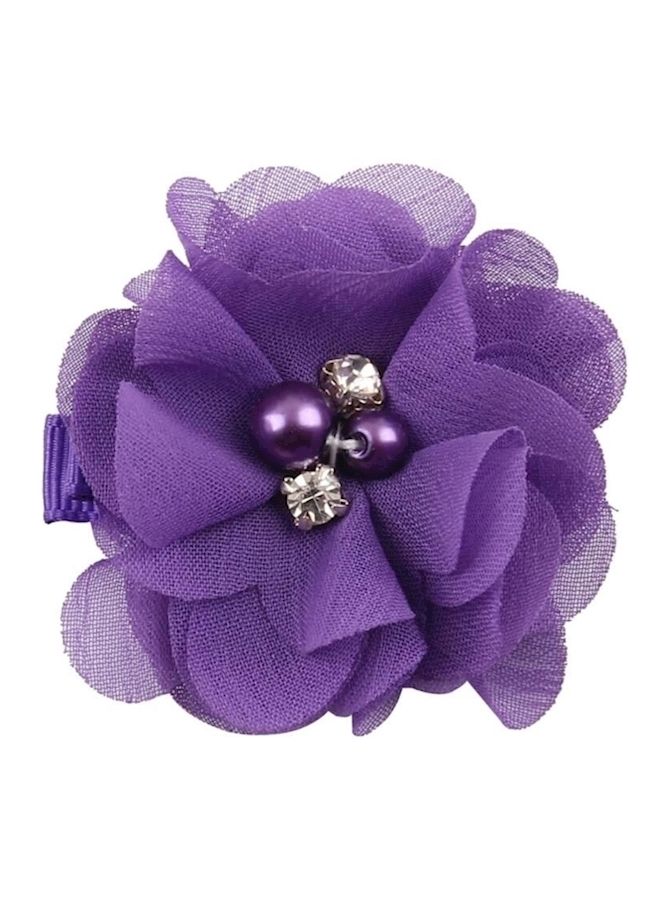 NIBEMINENT Pack Of 9 Hair Clips With Hand-Sewn Beads Flower Yellow/Grey/Brown 6centimeter - Image 2