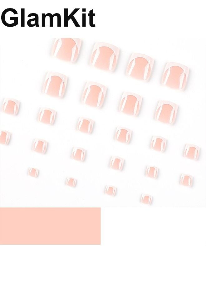 GlamKit 24Pcs Fake Nails - French foot Nails - White Foot Armor - Fake Nail Patch - Image 4