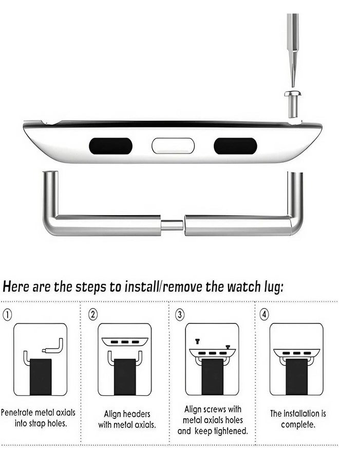LOOKSEVEN Watch strap connector Stainless Steel Adapter Replaceable Metal Connection with Replacement Tool Compatible with Apple Watch Band 38mm 40mm 41mm 42mm(Series 10) - Image 5