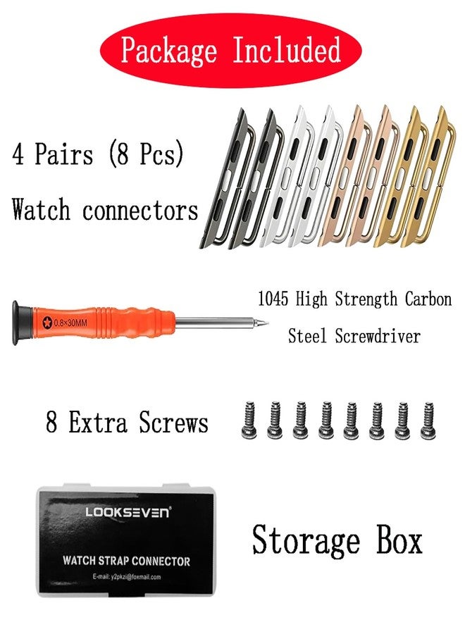 LOOKSEVEN Watch strap connector Stainless Steel Adapter Replaceable Metal Connection with Replacement Tool Compatible with Apple Watch Band 38mm 40mm 41mm 42mm(Series 10) - Image 2