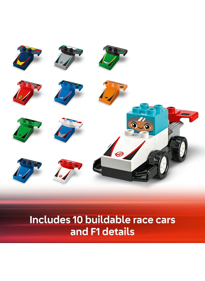 ليغو لعبة بناء سائقي وسيارات سباق الفورمولا 1® من LEGO® DUPLO® Town للمرح العائلي 10445  - Image 5