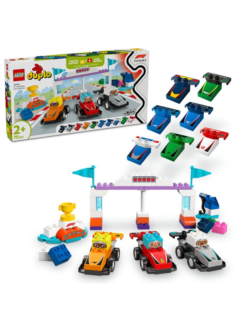 ليغو لعبة بناء سائقي وسيارات سباق الفورمولا 1® من LEGO® DUPLO® Town للمرح العائلي 10445  - Image 1