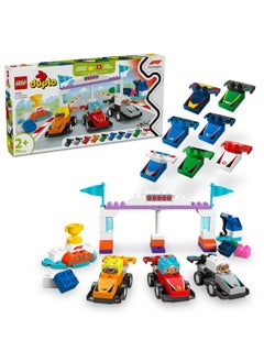 LEGO DUPLO Town F1 Team Race Cars & Drivers Building Toy for Imaginative Play, Formula One Birthday Gift for 2 Plus Year Old Toddlers, Boys & Girls, Helps Build Fine Motor Skills 10445 (70 pieces)  - Image 1