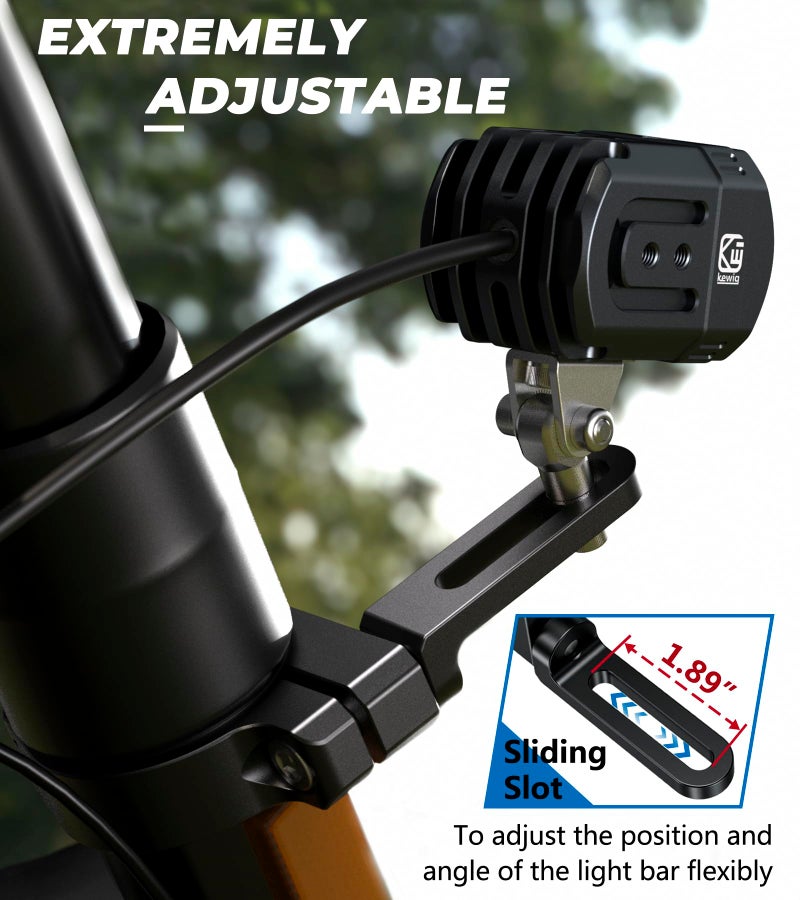 VAZESWIN 2PCS UTV Light Bar Mounts, Sturdy Aluminium Alloy LED Light Mounting Brackets, 360° Rotating Adjustable UTV Roll Bar Clamps Fit on 1.5" / 1.75" / 1.85" / 2" / 2.1" Roll Cages - Image 3