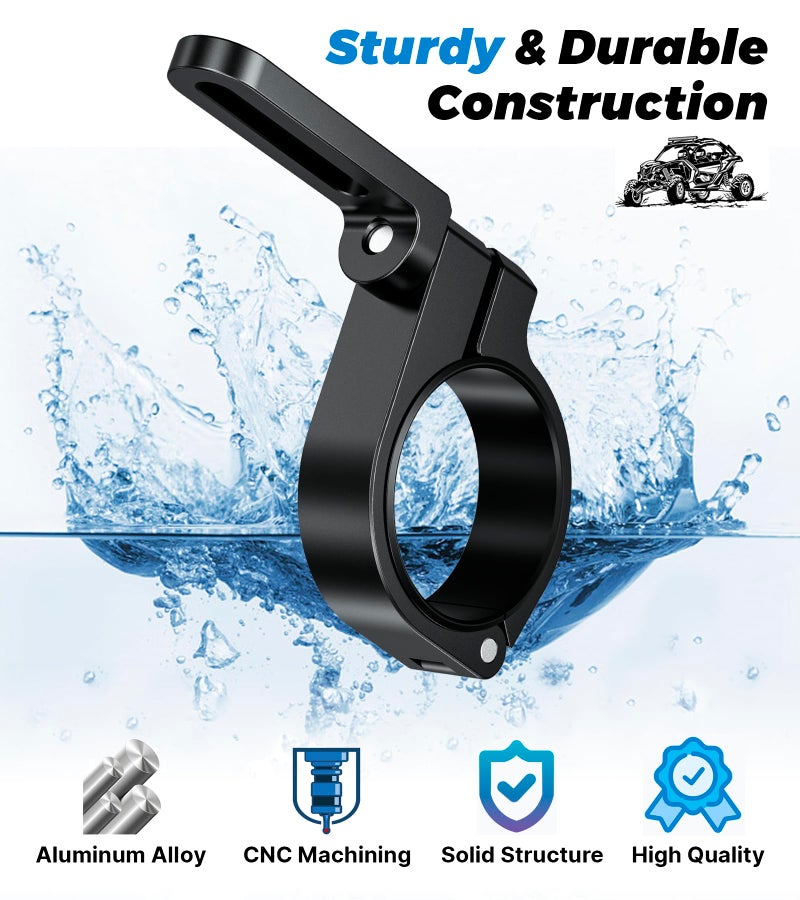 VAZESWIN 2PCS UTV Light Bar Mounts, Sturdy Aluminium Alloy LED Light Mounting Brackets, 360° Rotating Adjustable UTV Roll Bar Clamps Fit on 1.5" / 1.75" / 1.85" / 2" / 2.1" Roll Cages - Image 4