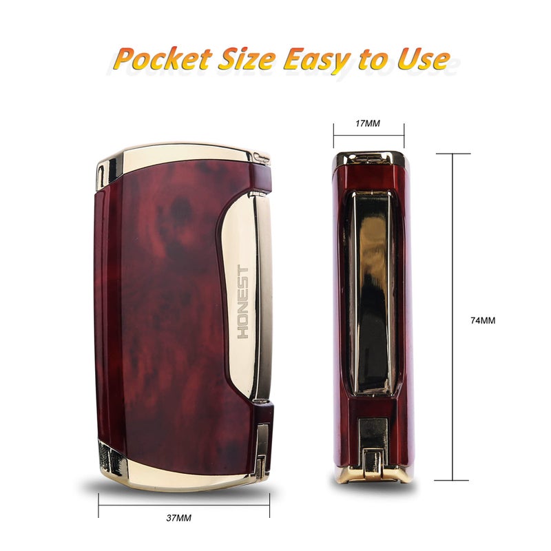 PROMISE Torch Lighter Double Jet Flame Cigar Lighter (Brown Grain) - Image 2
