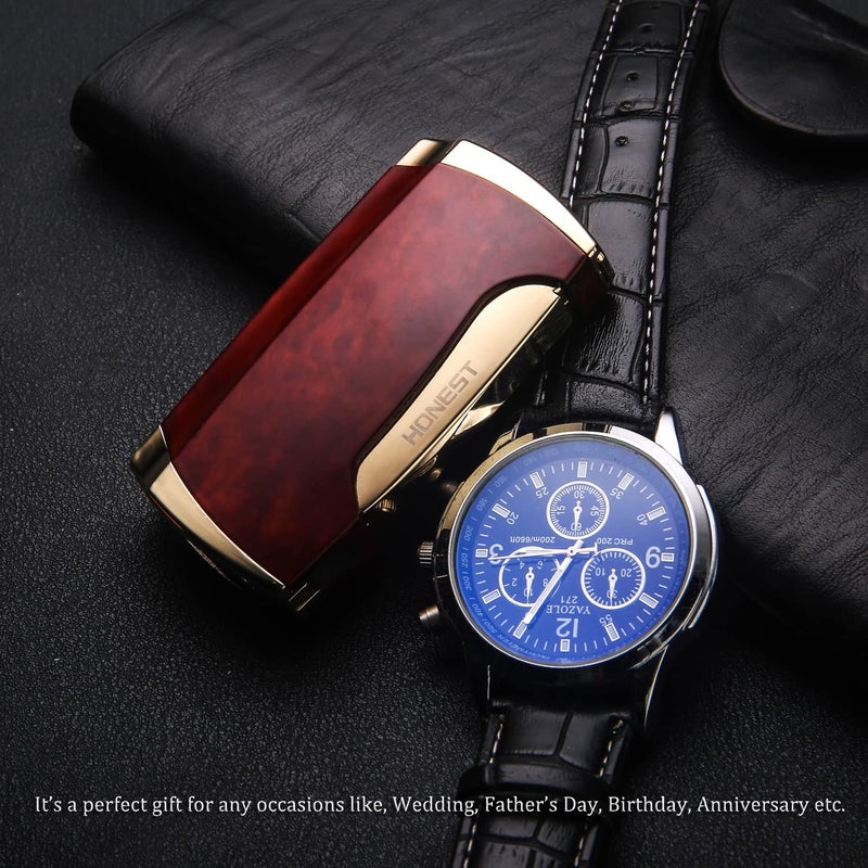 PROMISE Torch Lighter Double Jet Flame Cigar Lighter (Brown Grain) - Image 5