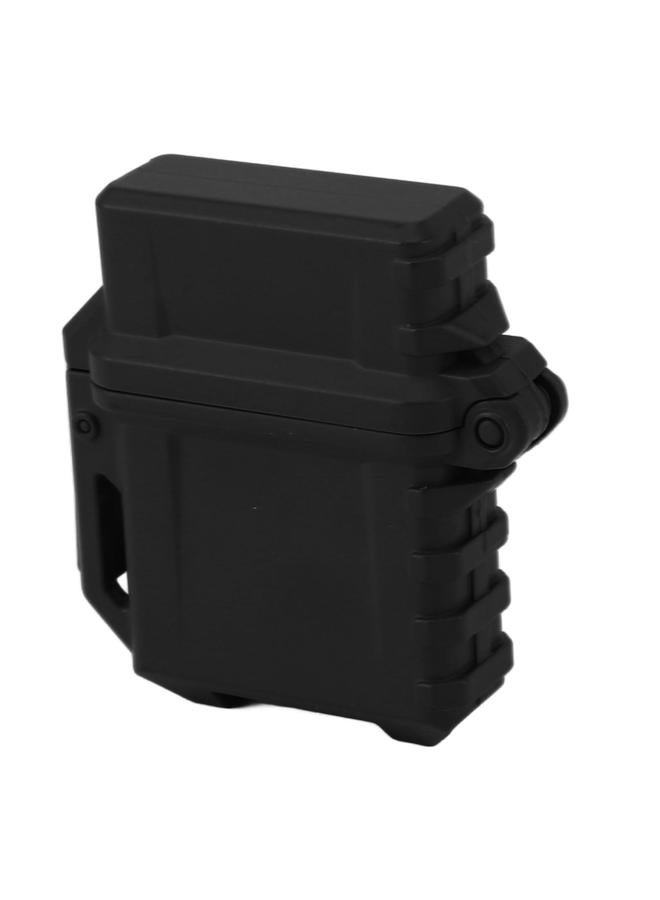 Lighter Storage Case Box Durable Portable Heat Resistant Oil Proof Protective Lighter Container Organizer Holder Black