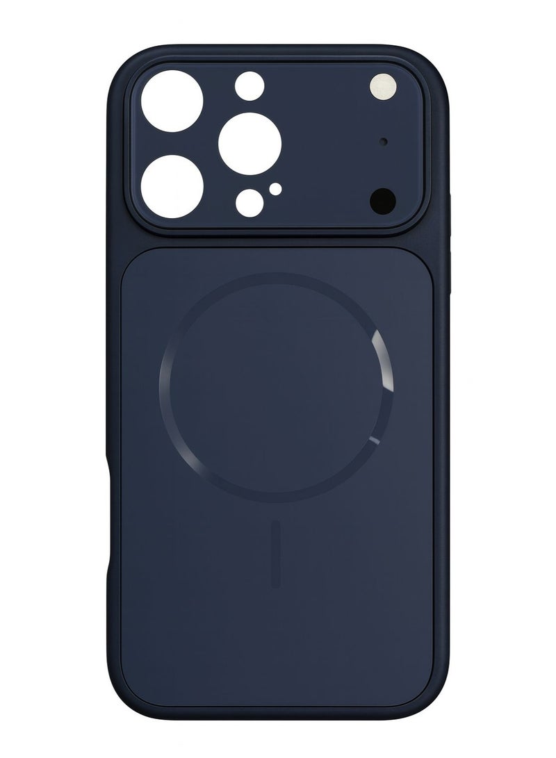 Navy blue protective back cover to convert iPhone 16 Pro Max into iPhone 17 Pro Max