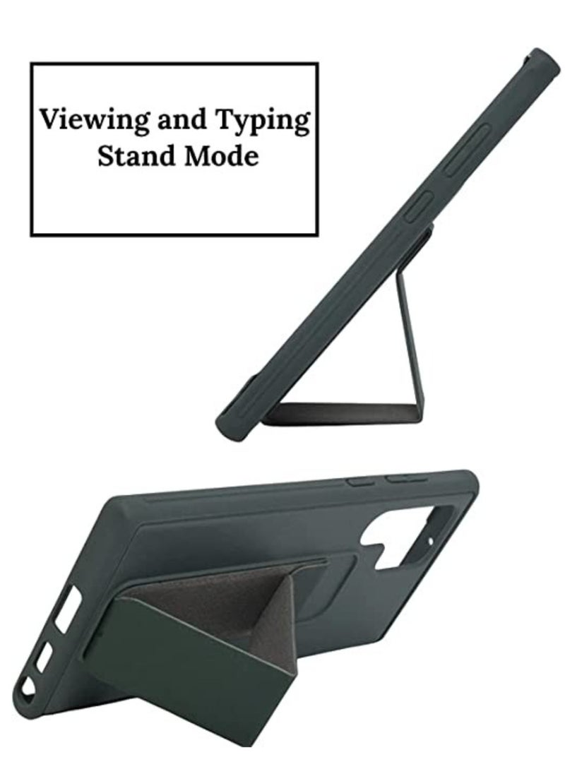 Raxoom Samsung Galaxy S23 Ultra Case Cover Magnetic Car Mount Kickstand & Holder, Premium Silicone Vertical & Horizontal Hand Strap and Grip with Multi Stand for Samsung Galaxy S23 Ultra (Green) - Image 2
