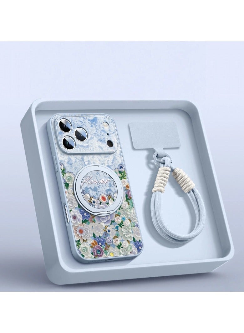 general iPhone 17 Pro Full-Cover Magnetic Stand Case with Dual-Snap Lanyard Drop-Resistant MagSafe Compatible