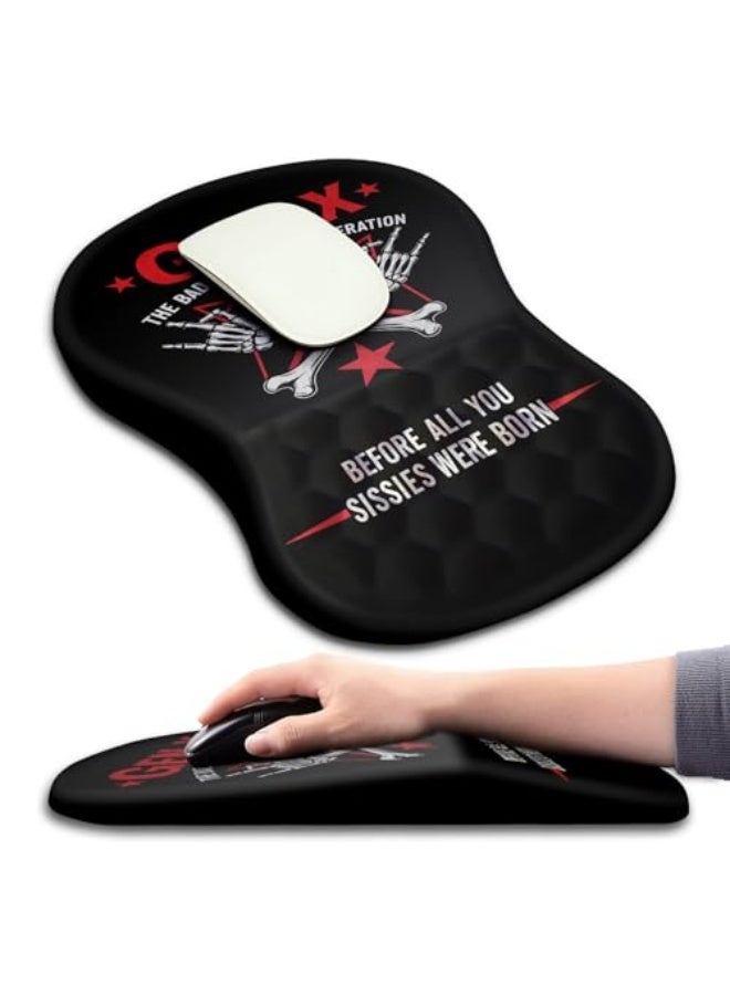 Genx Ergonomic Mouse Pad Wrist Support with Massage Design, Wrist Rest Pain Relief Mousepad with Memory Foam&Non-Slip PU Base, Mouse Pads for Wireless Mouse & Desk (12x8 inch,Gen X) - Image 1