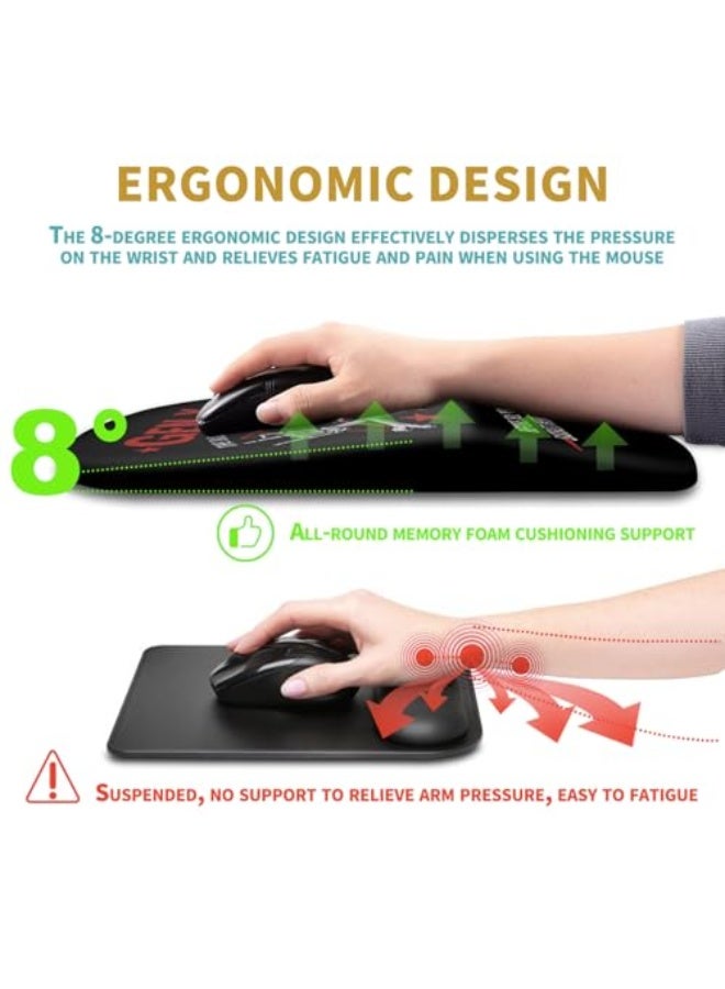 Genx Ergonomic Mouse Pad Wrist Support with Massage Design, Wrist Rest Pain Relief Mousepad with Memory Foam&Non-Slip PU Base, Mouse Pads for Wireless Mouse & Desk (12x8 inch,Gen X) - Image 5