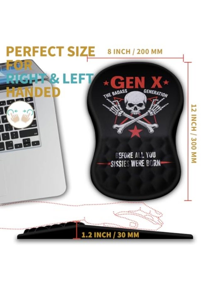 Genx Ergonomic Mouse Pad Wrist Support with Massage Design, Wrist Rest Pain Relief Mousepad with Memory Foam&Non-Slip PU Base, Mouse Pads for Wireless Mouse & Desk (12x8 inch,Gen X) - Image 4