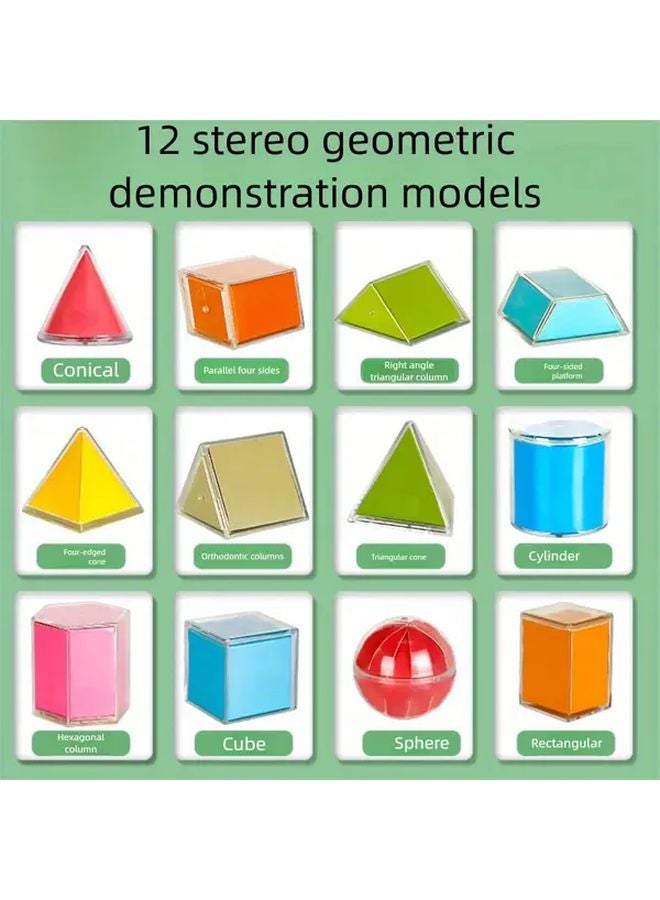 Transparent 8 Piece Geometric Shape Set 3D Models Math Teaching Aids Educational Tools - Image 5