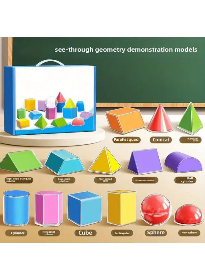 Transparent 8 Piece Geometric Shape Set 3D Models Math Teaching Aids Educational Tools - Image 2