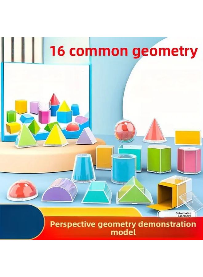 Transparent 8 Piece Geometric Shape Set 3D Models Math Teaching Aids Educational Tools - Image 3