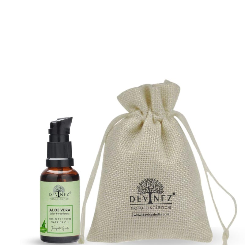 Devinez Aloe Vera Cold-Pressed Certified Oil, 50ml with pump, 100% Pure, Natural, Undiluted, Therapeutic Grade, for Skin care, Face, Acne Scars, Hair care, Moisturizer & Dark Circles - Image 1