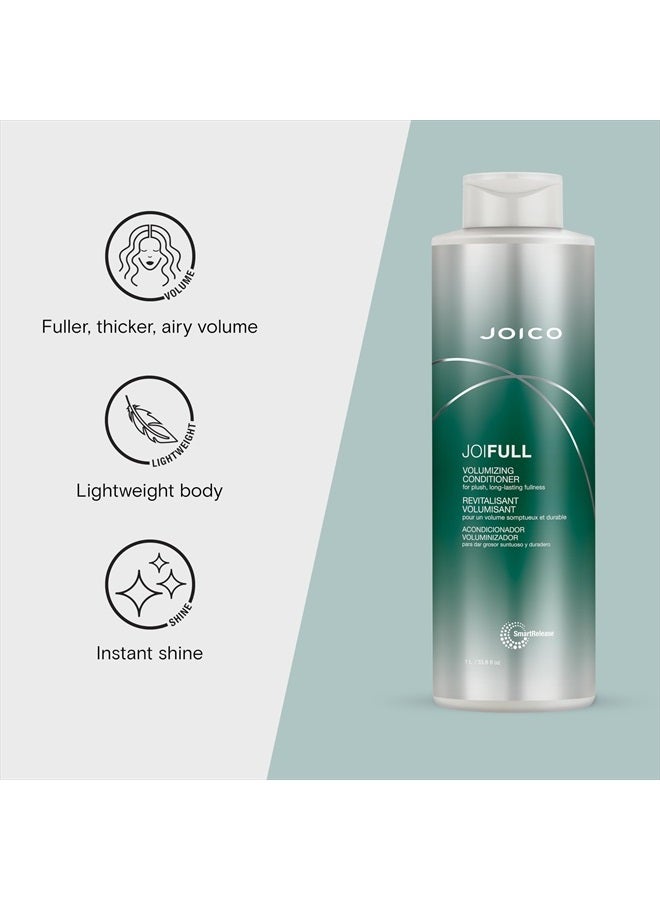 JOICO JoiFULL Volumizing Conditioner | For Fine, Thin Hair | Add Instant Body | Long-Lasting Fullness | For Thicker Bouncier Hair | Boost Shine | With Lotus Flower & Bamboo Extract | 33.8 Fl Oz  - Image 2