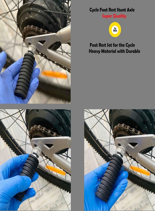 Wavva® Aluminum Rear Foot Pegs/Foot Rest Set for Cycle Stunts - Perfect for Kids and Adults on All Bicycles. (all-mountain) - Image 2