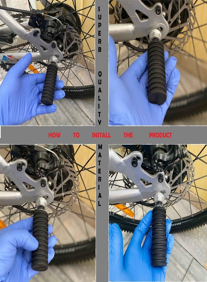 Wavva® Aluminum Rear Foot Pegs/Foot Rest Set for Cycle Stunts - Perfect for Kids and Adults on All Bicycles. (all-mountain) - Image 5