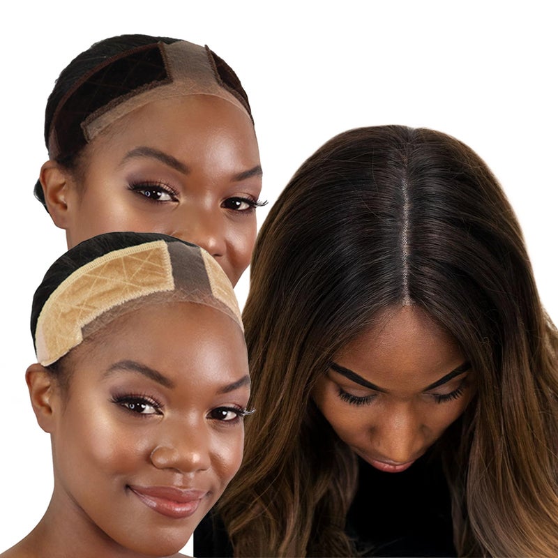 MILANO COLLECTION Wigrip Premium Lace Wig Band for Women Fully Adjustable  Reinforced Lace Wig Grip Band by Hairline Comfortable and Secure Glueless Velvet Headband Chocolate Brown  Nude