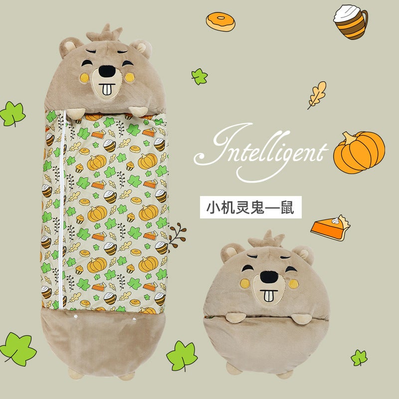 New Children'S Cartoon Sleeping Bag Baby Warm Kick-Proof Plush Pillow Storage Big Children'S Sleeping Bag - Image 5