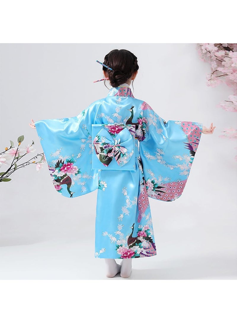 رداء كيمونو الياباني التقليدي من تشوياكيسي، زي تنكري للبنات الصغيرات - Image 3