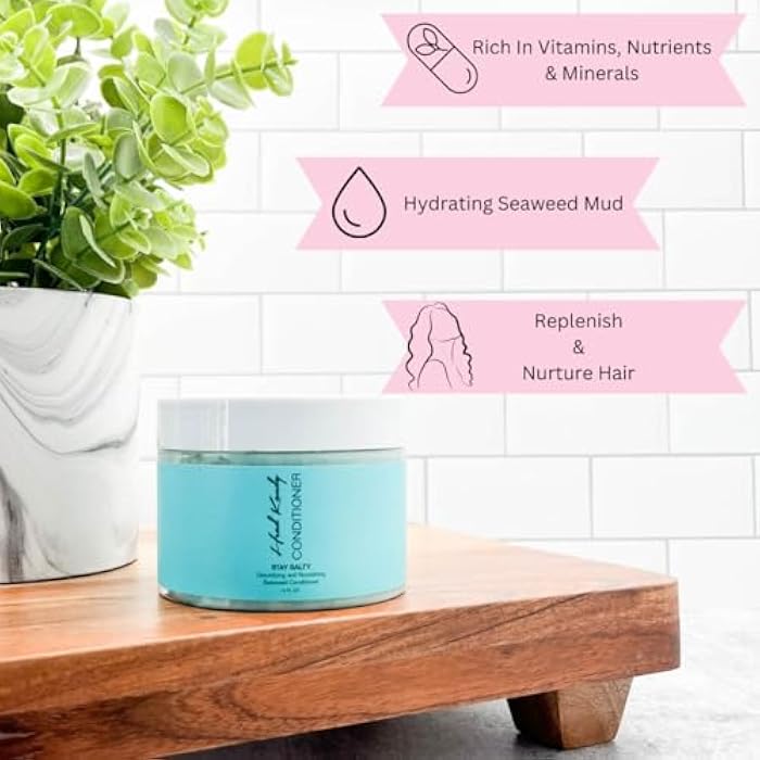 Head Kandy Stay Salty Sea Salt Purifying & Detoxifying Conditioner | Safe for Colored Treated Hair | Seaweed For Hydration, Volume & Shine | 12 oz - Image 3