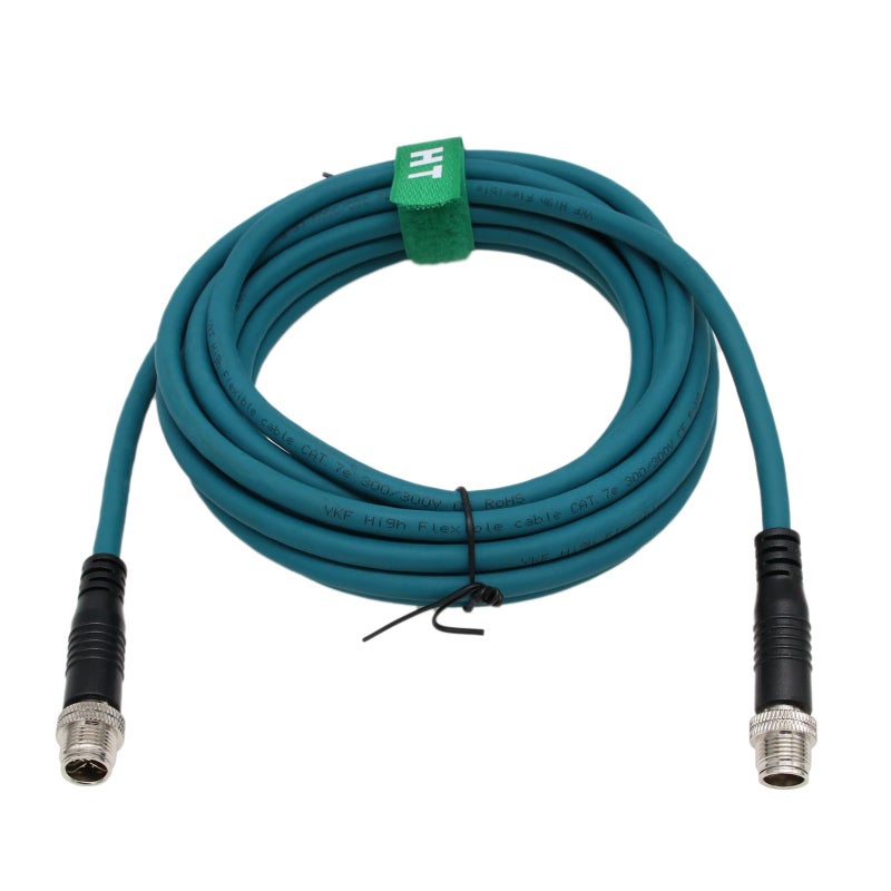 HangTon M12 8 Pole XCoded to 8 Pole XCoding Ethernet Cat7e Cable for Cognex Industrial Sensor Camera High Speed 5m