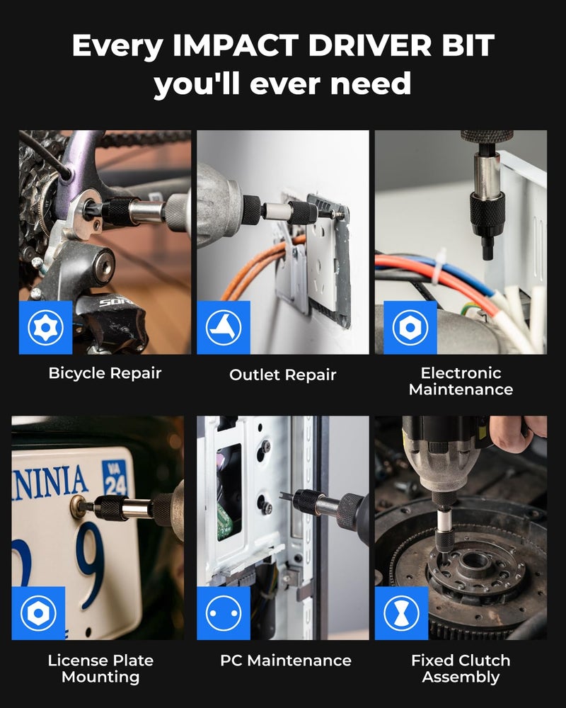 toolant Security Bit Set,32-Piece Screwdriver Bit Set With Torx, Hex,Triwing, Spanner for Tamper-Proof Screws,1/4 Inch Adapter and Release for Electric, Impact Drills - Image 4