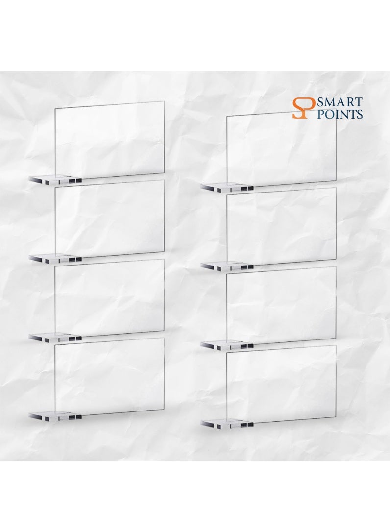 "سمارت بوينتس  " بطاقات أسماء أكريليك شفافة (48 قطعة)   – بطاقات طاولات قابلة لإعادة الاستخدام للمناسبات، حفلات الزفاف والولائم (8.9×4.9 سم) - Image 3