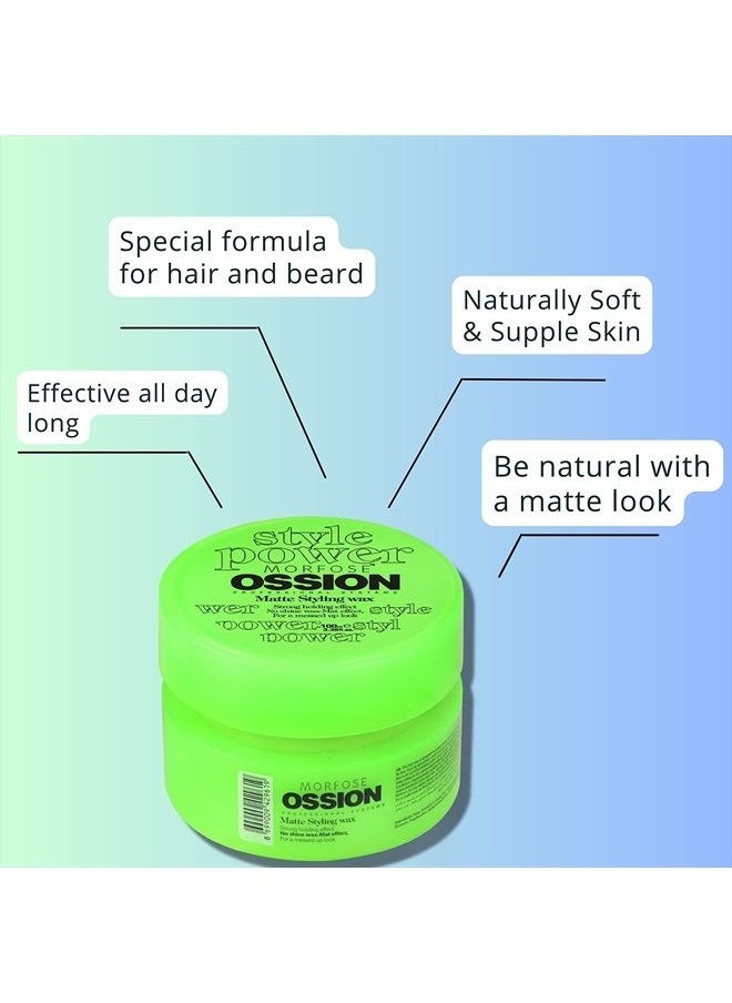 MORFOSE - Ossion Matte Styling Wax Hair Wax with Extra Strong Hold, All Day Long, Hair Wax for Women and Men, Edge Wax, Gel Wax, Manage Flyaways, and Curls, Barra de Cera para el Cabello, 3.38 fl. oz. - Image 1