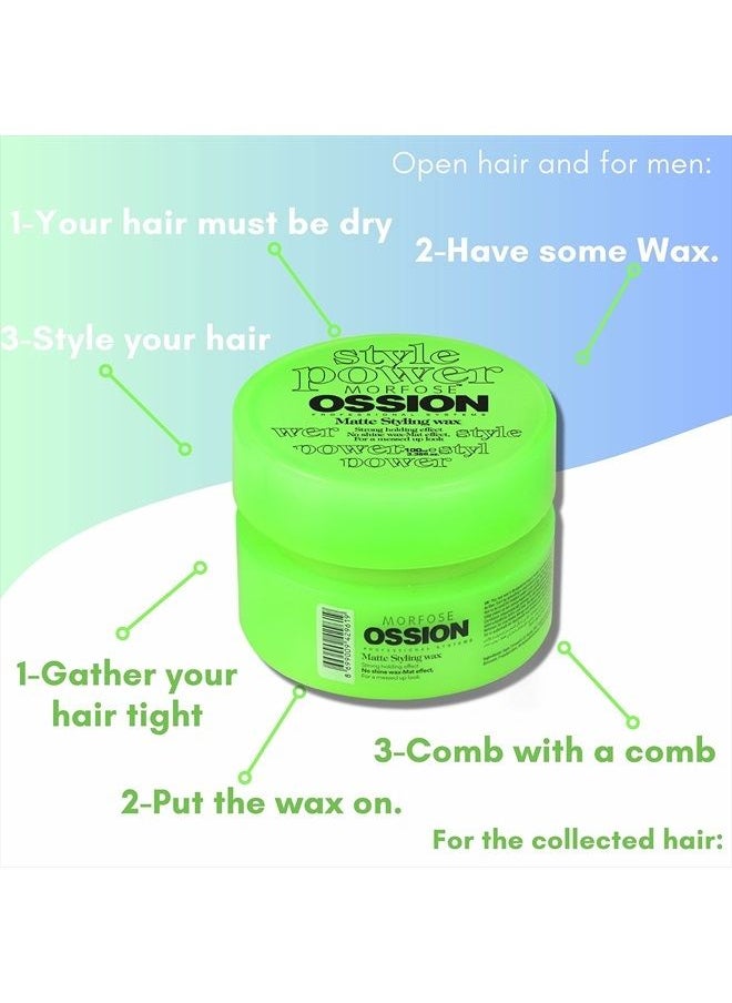 MORFOSE - Ossion Matte Styling Wax Hair Wax with Extra Strong Hold, All Day Long, Hair Wax for Women and Men, Edge Wax, Gel Wax, Manage Flyaways, and Curls, Barra de Cera para el Cabello, 3.38 fl. oz. - Image 1