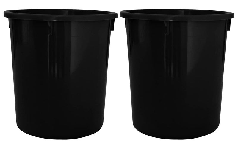 Kuber Industries Heart Home Plastic Open Dustbin Trash Bin Garbage Bin Waste Bin 5Ltr Pack of 2 Black47HH01032  - Image 1