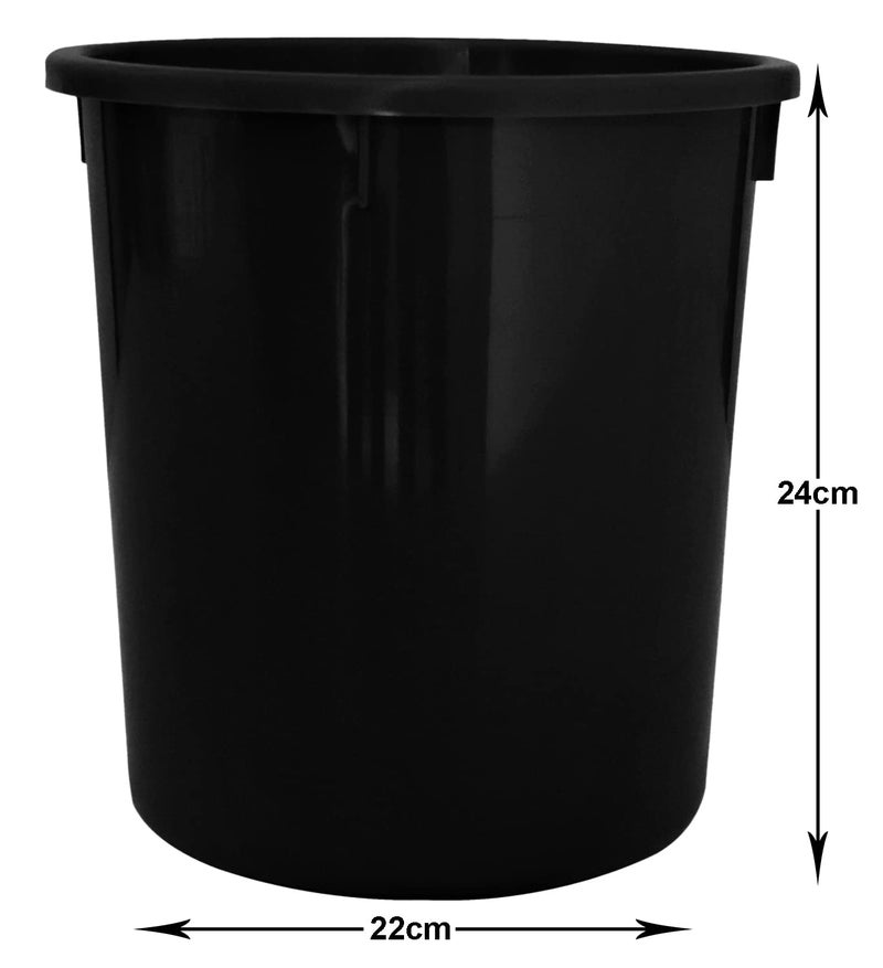 Kuber Industries Heart Home Plastic Open Dustbin Trash Bin Garbage Bin Waste Bin 5Ltr Pack of 2 Black47HH01032  - Image 5