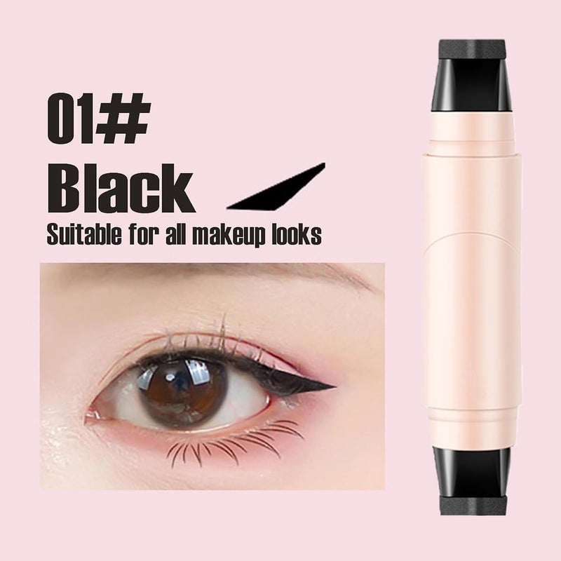 Baorder 2PCS Black and Brown Eyeliner Stamp Set,Double Ended Marker Eyeliner Stamp,Long-Lasting Waterproof Quick Drying Natural Smudge Resistan for Beginners - Image 2