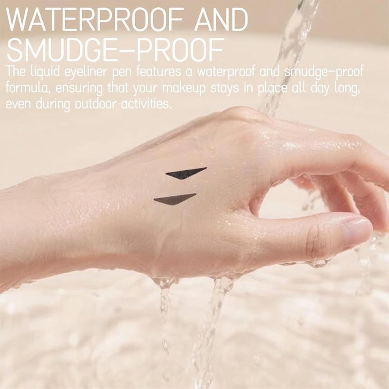 Baorder 2PCS Black and Brown Eyeliner Stamp Set,Double Ended Marker Eyeliner Stamp,Long-Lasting Waterproof Quick Drying Natural Smudge Resistan for Beginners - Image 4