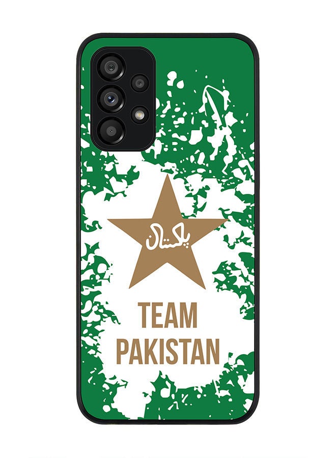 Stylizedd Rugged Black edge case for Samsung Galaxy A23 (LTE/4G) Slim fit Soft Case Flexible Rubber Edges Anti Drop TPU Gel Thin Cover - Team Pakistan - Image 1