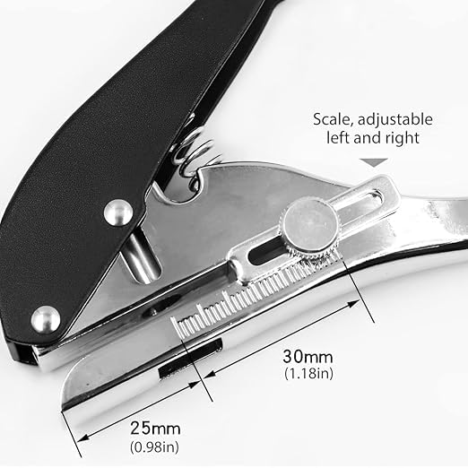ZEBROC 10mm Heavy Duty Hole Punch (25-30mm Adjustable Depth) Metal Spring Loaded Single Punch for Wood Edge Banding, PVC, Plastic Sheet | 20 Sheets | Visual Alignment - Image 4