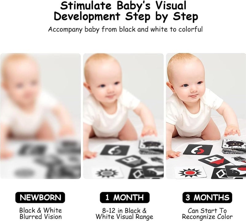 High Contrast Soft Baby Book - Black and White Sensory Cloth Book for Newborns - Image 3