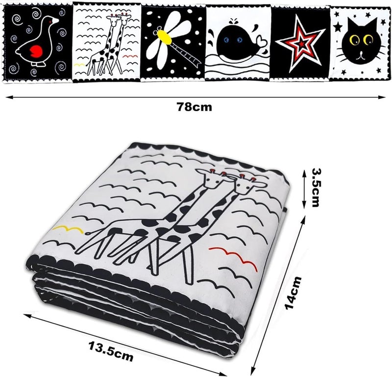 High Contrast Soft Baby Book - Black and White Sensory Cloth Book for Newborns - Image 4