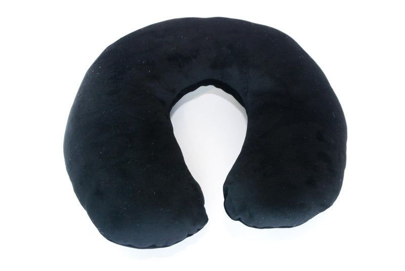 Comfy Neck Support Soft Fiber Travel Neck Pillow U-Shape For Car, Travel, Office,Airplane and Gifts - Black - Image 2