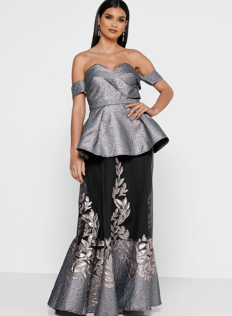 Threadz by Ajooni Sweetheart Neckline Peplum Dress