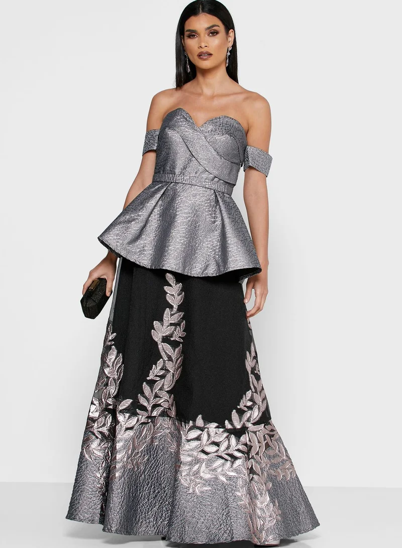Threadz by Ajooni Sweetheart Neckline Peplum Dress