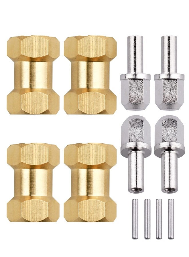 Hobbyfire 4pcs 12mm Brass Wheel Hex Hub Offset Extension Hex Drive Adapter Combiner Coupler Conversion for 1/10 RC Crawler Axial SCX10 CC01 Jeep Wrangler D90 Wraith (15mm) - Image 1