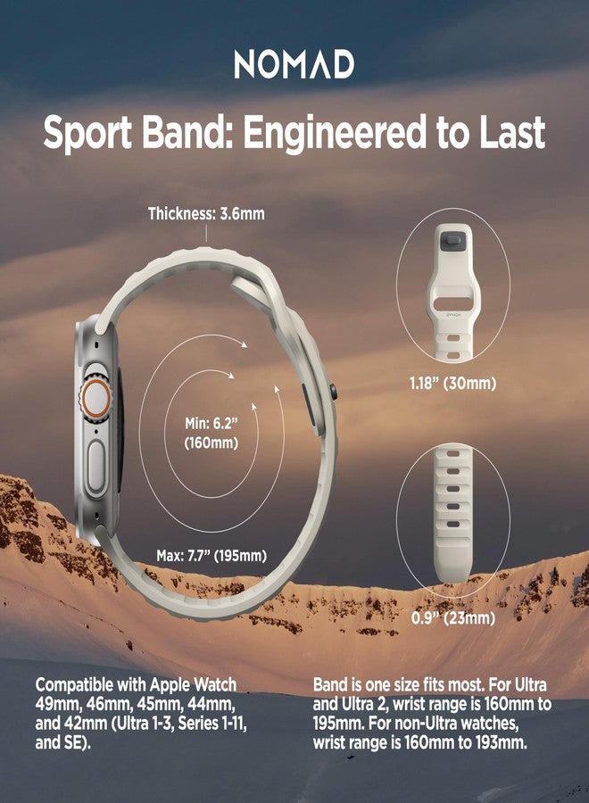 NOMAD Sport Band - 45mm | Stone Apple watch ultra 2 band, Designed to give your Apple Watch a modern and athletic look, Compatible with New Series 11, Ultra 1-3, Series 1-10, and SE - Image 2