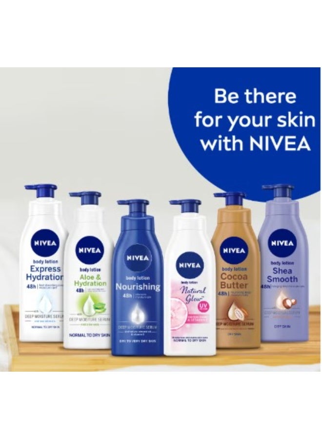 نيفيا لوشن الجسم الطبيعي للتوهج مع فيتامين C، توحيد اللون – 400 مل للبشرة العادية إلى الجافة - Image 2