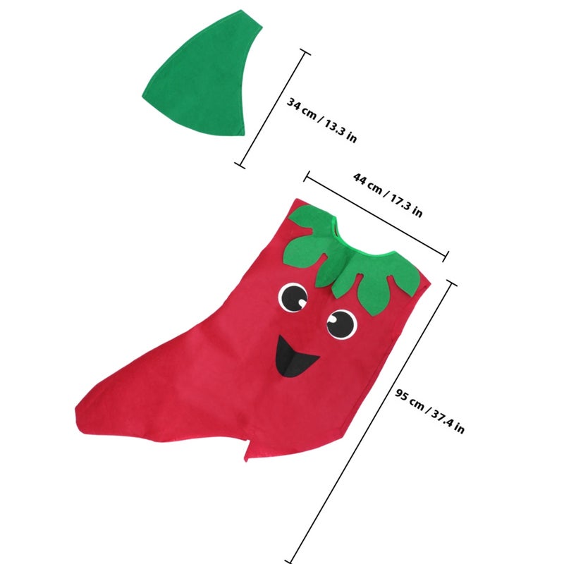 Children's Fruit Vegetables Costume Kids Party Clothing Costumes for Halloween Cosplay Holidy (Pepper) - Image 2