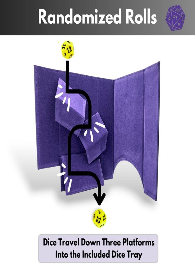 Luck Lab Folding Dice Tower and Dice Tray for RPG Table Top Gaming - Black/Purple - Raven Design - Image 4